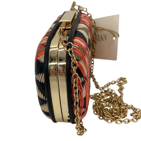 Antik Kraft Southwestern Wicker Woven Box Chain Clutch Purse